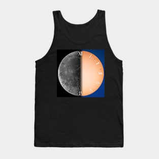 Half moon half sun roman numerals clock Tank Top